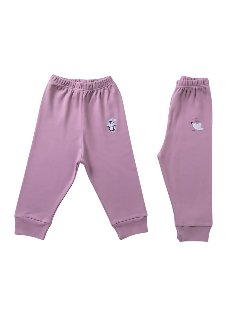 Pluto Pack of 3 Colored Cotton Pants for Baby Girls  - Image 4
