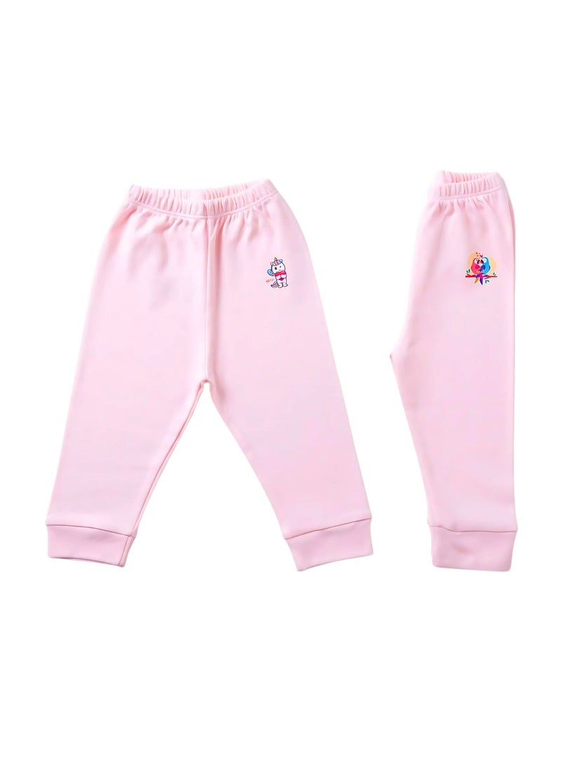 Pluto Pack of 4 Colored Cotton Pants for Baby Girls - Image 2