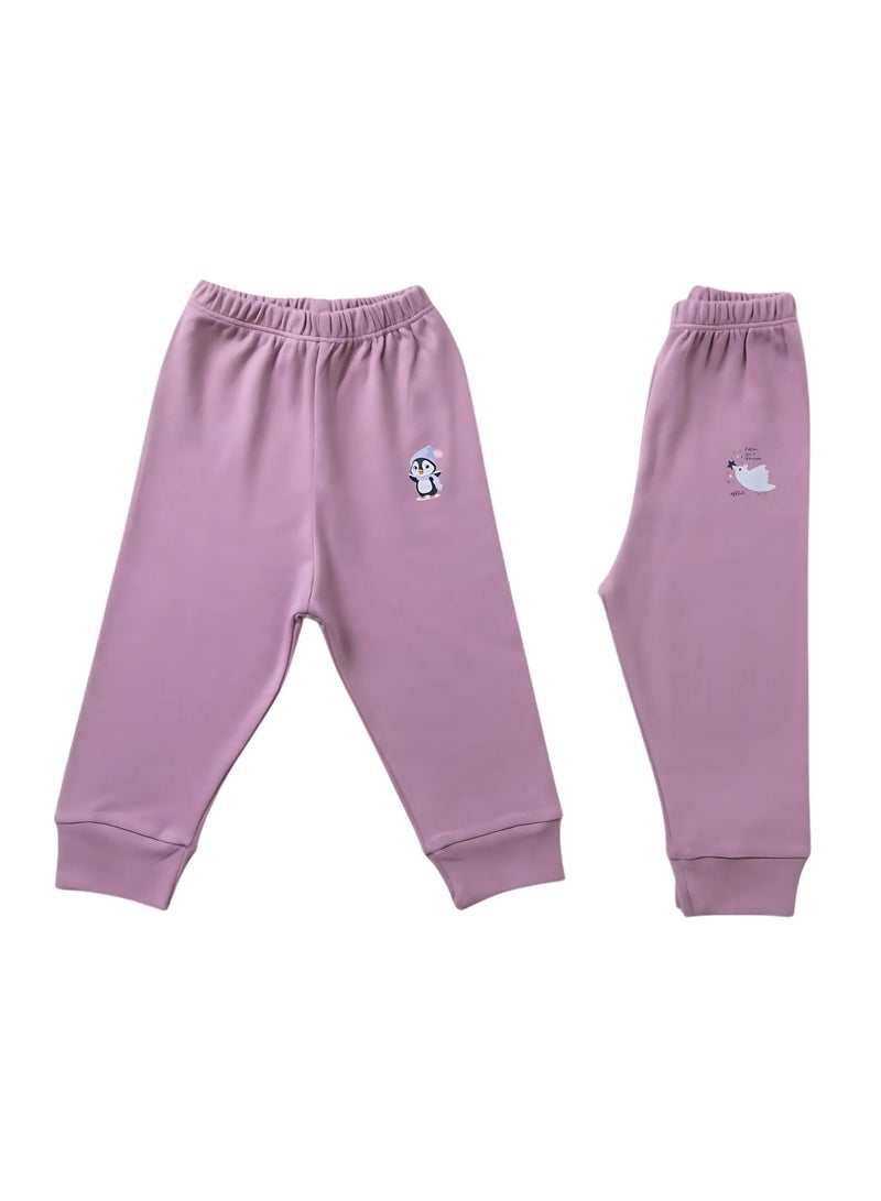 Pluto Pack of 4 Colored Cotton Pants for Baby Girls - Image 4