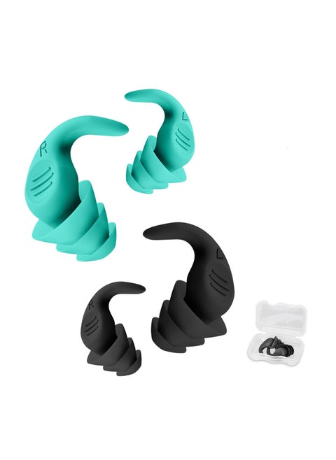Soundproof Earplugs for Sleeping, Reusable Noise-Canceling Ear Plugs with 40dB NRR for Travel, Concerts, Swimming, and Naps (2 Pairs) - Ideal for Dormitories and Airplane Use.