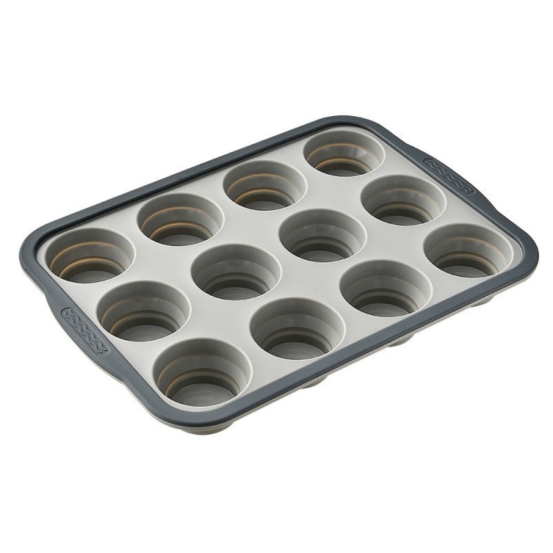 Direct Sale Foldable Silicone Cake Mold, Easy Release, 6-Cavity/12-Cavity Baking Pan, Square & Round Shapes