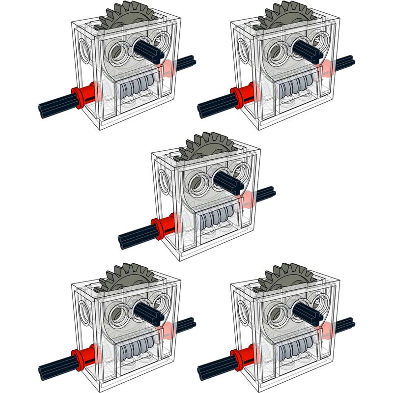 SEEMEY 5 Sets of Technical Parts Complete Gearbox Assembly TransClear Wormbox Gear Motor Reducer Block Mindstorms Robotics ev3 NXT MOC Transparent Robotics Power Function Compatible with Part 6588 - Image 2