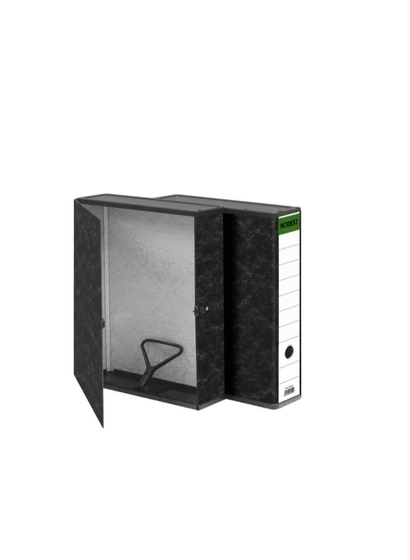 MODEST ملف صندوق صلب - متواضع - حجم A4 - طلاء PVC - مع مشبك بلاستيكي - حزمة من 5 قطع - تخزين الأوراق وملف من نوع صندوق 5 قطع