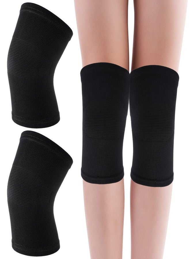 WLLHYF Kids Knee Sleeve Brace 1 Pair Children Knee Support Pad Breathable Elastic Soft Knee Protectors for Kids Child Girls Boys Teens Basketball Volleyball Sports (Medium) - Image 2