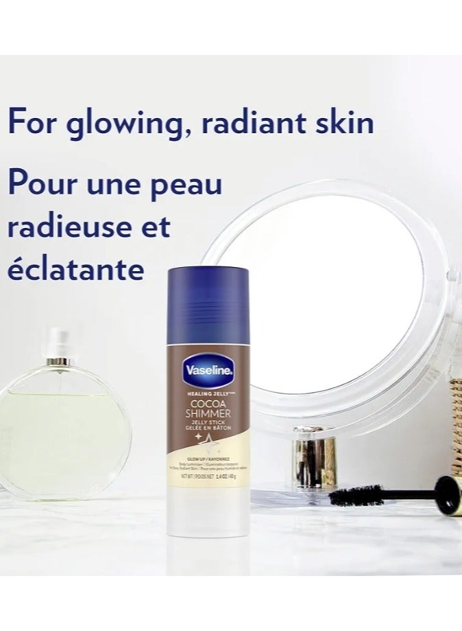 Vaseline Body Care Set: Cocoa Butter Healing Jelly and Cocoa Shimmer Jelly Stick - Image 3