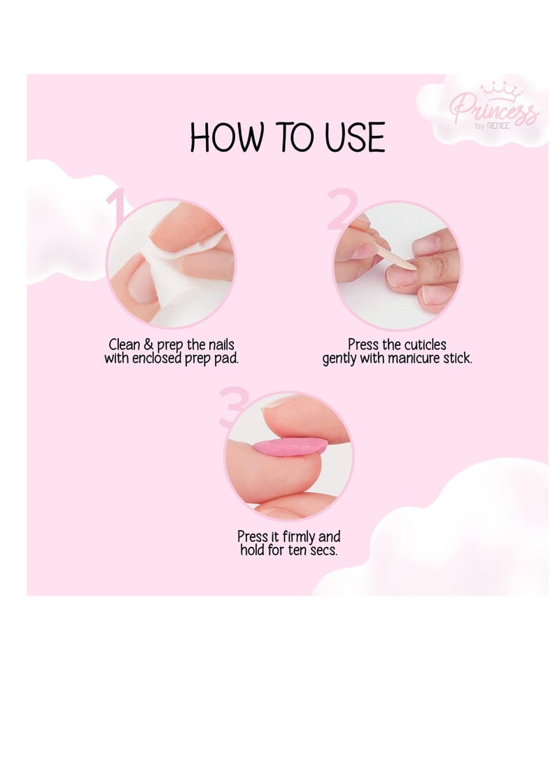 Renee Princess by RENEE Stick on Nails Pink Marble  24 Reusable Artificial Nail Set   Lightweight  Long Lasting  Easy to Use   Quick Fix for Special Occasions - Image 4