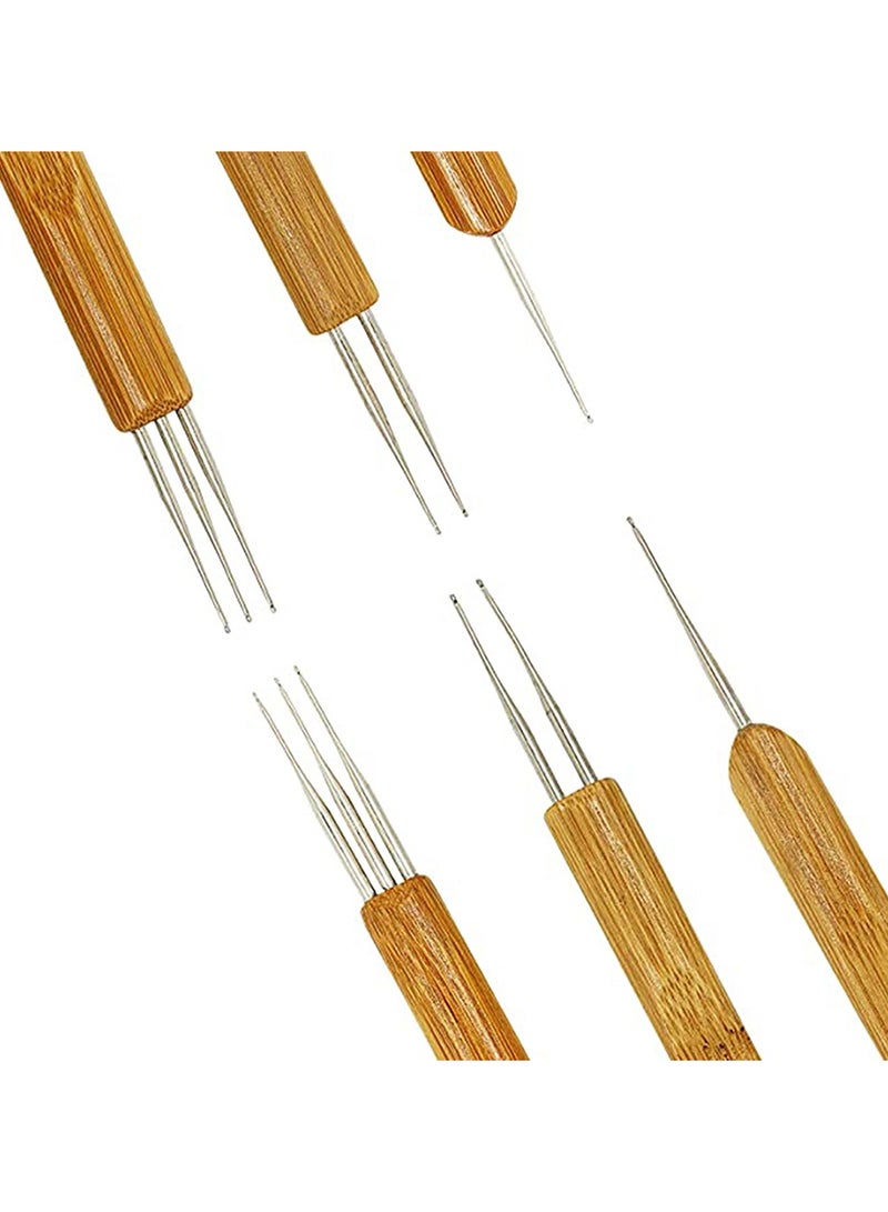 Dreadlocks Crochet Hooks Set, with Bamboo Handle, Hair Weaving Needle Dreadlocks Interlock Needle Tool for Braid Craft, Dreadlocks, Gift to Friends, Lovers or Families who Have the Dreadlocks. - Image 3