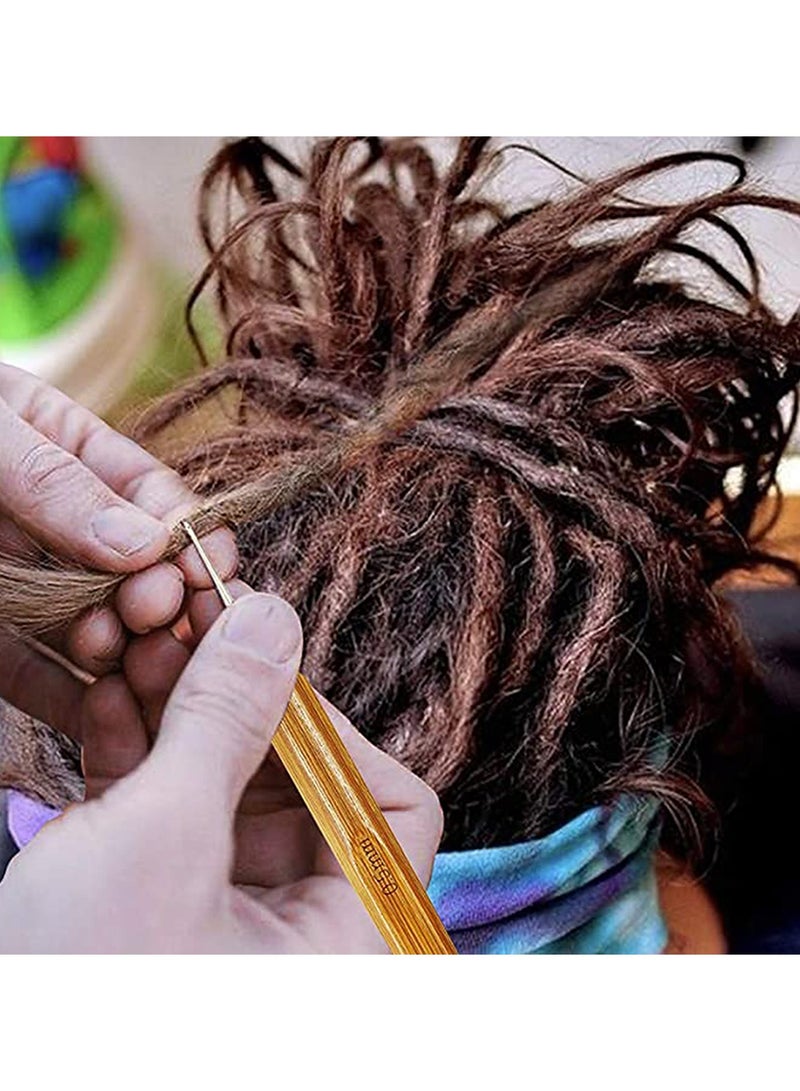 Dreadlocks Crochet Hooks Set, with Bamboo Handle, Hair Weaving Needle Dreadlocks Interlock Needle Tool for Braid Craft, Dreadlocks, Gift to Friends, Lovers or Families who Have the Dreadlocks. - Image 2