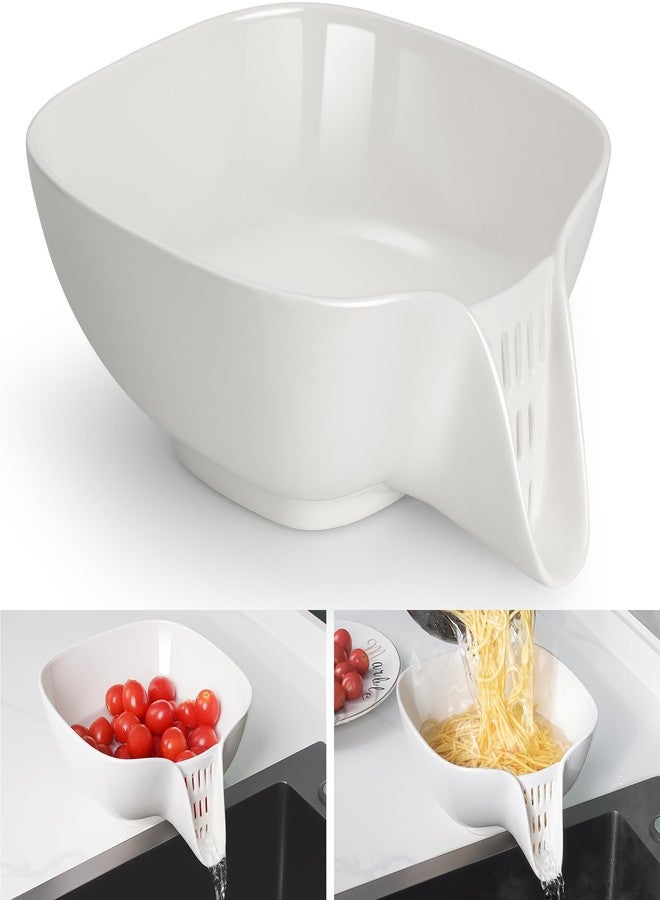 NiHome Multifunctional Ceramic Food Strainer with Integrated Drain Spout, Large Capacity Colander Bowl for Vegetables, Fruits, Pasta & More, Heat-Resistant, Crack-Proof, Easy to Clean, Dishwasher-Safe - Image 1