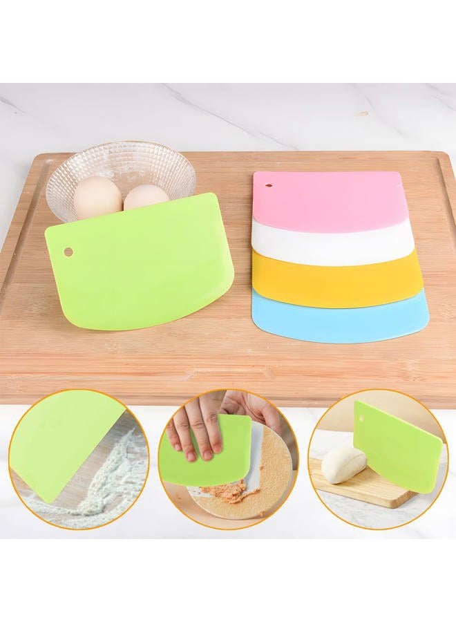 SCORYULE 7PCS Dough Scraper, 5.3 x 3.6 Inch Plastic Bench Scraper, Bowl Spatula, Kitchen Pastry Cutter Tool for Bread Dough, Pastry, Pizza, Baking Cake - Image 3