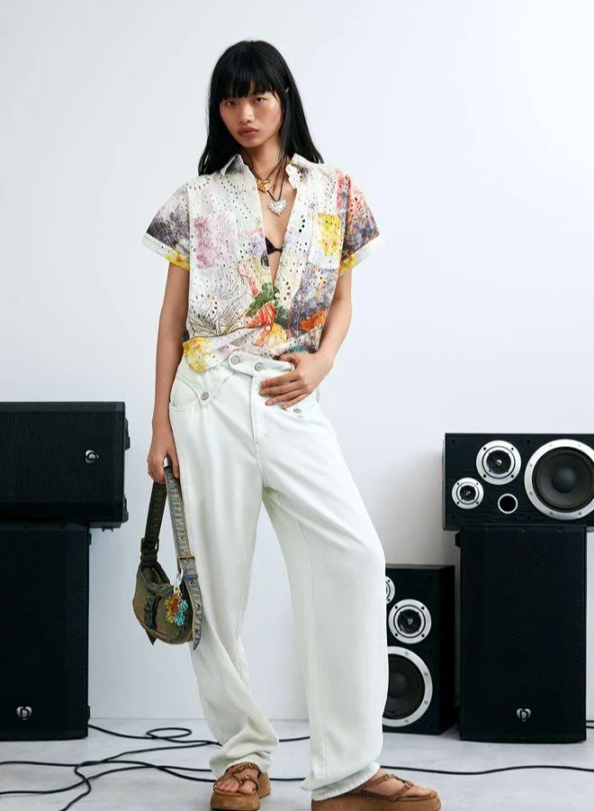 Short-sleeve cotton shirt