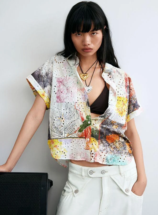 Desigual Multicolour Short-sleeve cotton shirt for Women | Best Price UAE