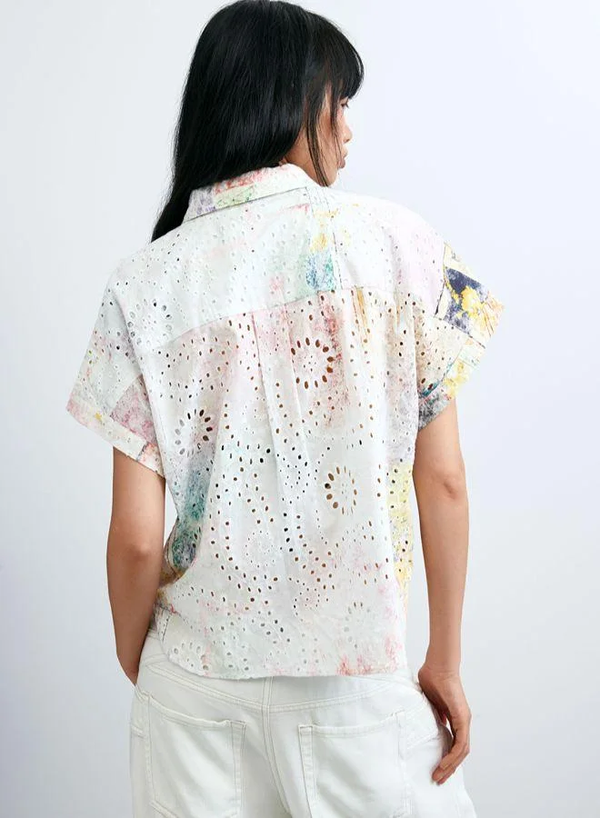 Desigual Multicolour Short-sleeve cotton shirt for Women | Best Price UAE