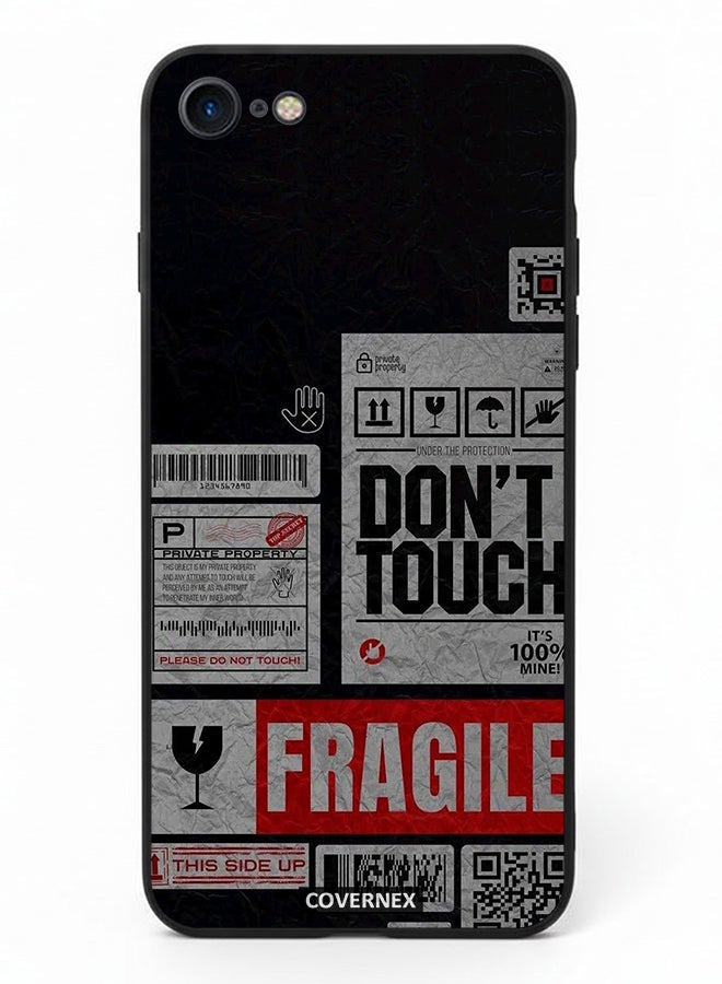 Covernex Apple iPhone 8 Protective Case Cover Printed Featuring Fragile Warning Label Collage - Image 2