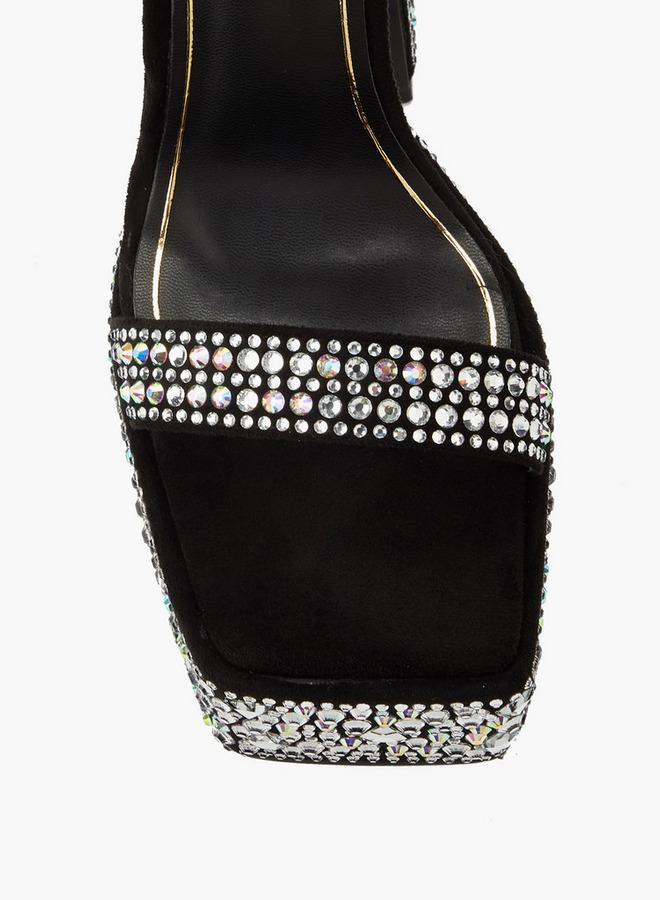 سيليست صنادل بكعب عريض مرصعة للنساء - Image 4