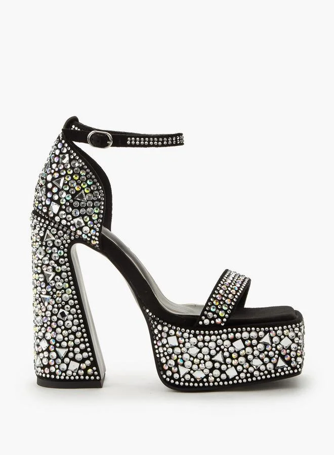 Celeste Women Studded Block Heel Sandals