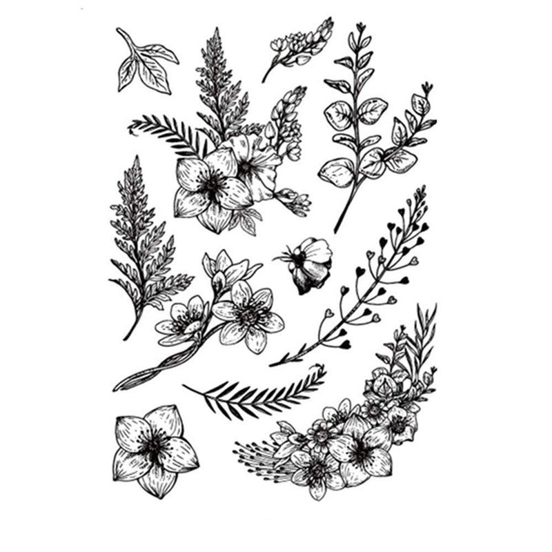arriettycraft DIY Beautiful Flowers Leaves Floral Stamp Rubber Clear StampSeal ScrapbookPhoto Album Decorative Card Making Clear Stamps