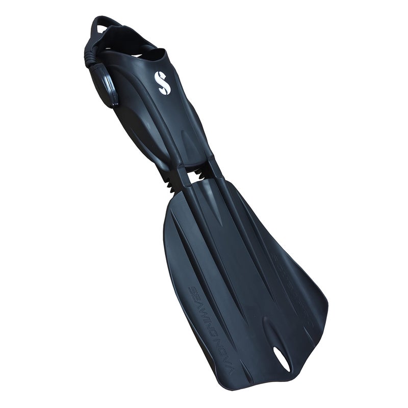 SCUBAPRO Seawing Nova Scuba Fin Set Open Heel with Bungee Strap for Recreational Scuba Diving and Snorkeling Small Black - Image 2