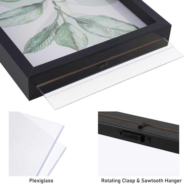 CORE ART 8x10 Floating Picture Frame,Double Plexglass Floating Frame for 5x7,4x6 Pictures,Wall or Tabletop Display,Black - Image 4