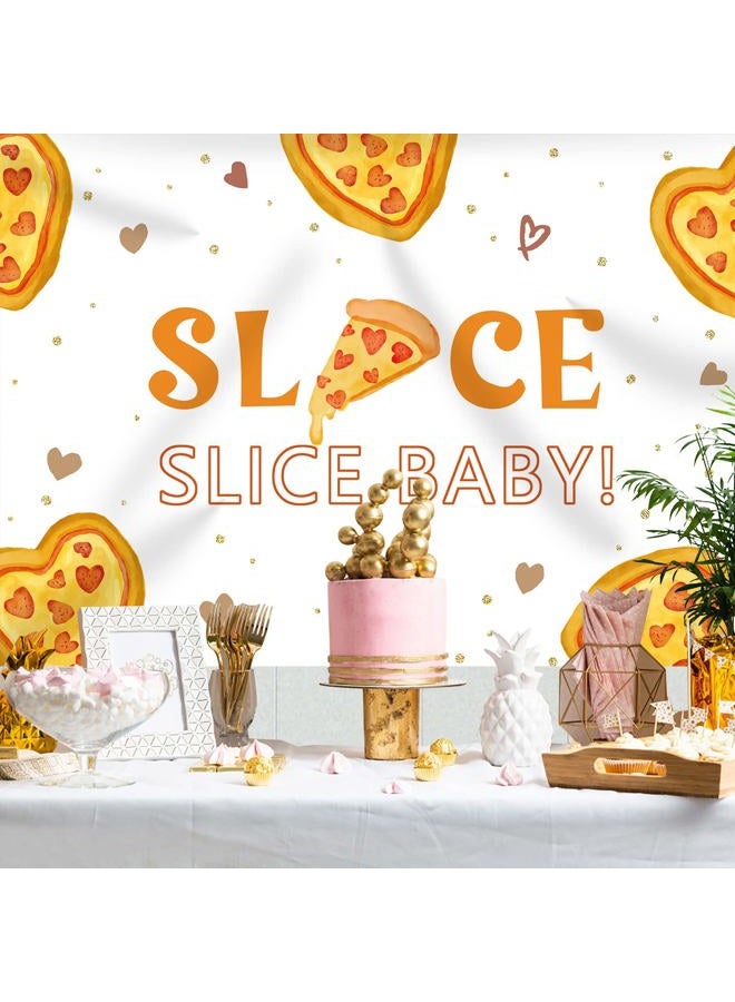 Rsuuinu Pizza Themed Backdrop Girls Slice Slice Baby Cooking Baby Shower Photography Background Newborn Baby Birthday Cake Table Banner Party Decorations Supplies Photo Booth Studio Props 7x5ft - Image 3