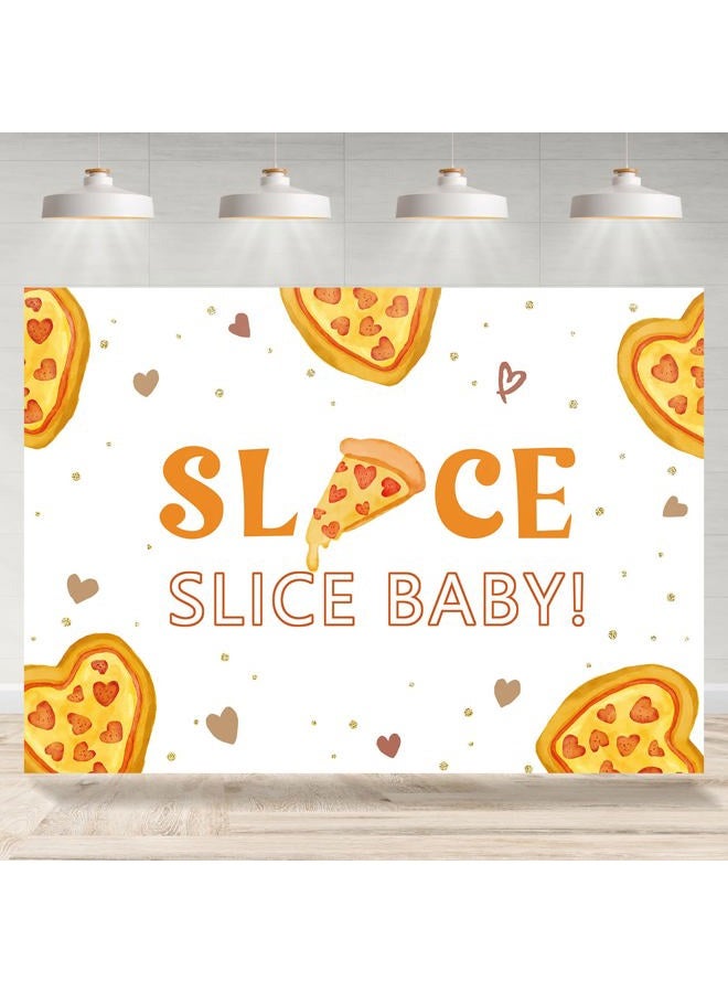 Rsuuinu Pizza Themed Backdrop Girls Slice Slice Baby Cooking Baby Shower Photography Background Newborn Baby Birthday Cake Table Banner Party Decorations Supplies Photo Booth Studio Props 7x5ft - Image 1