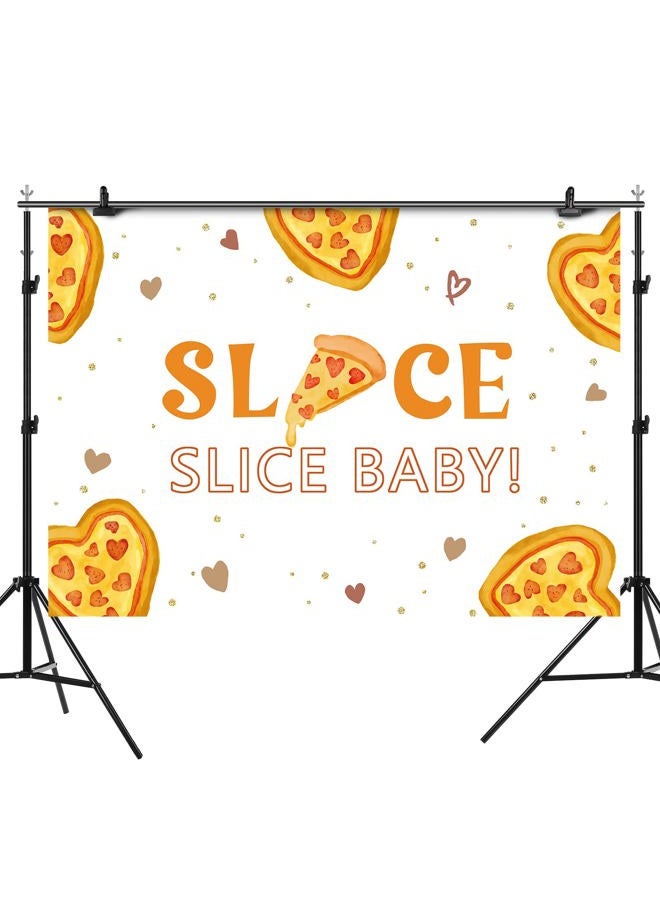 Rsuuinu Pizza Themed Backdrop Girls Slice Slice Baby Cooking Baby Shower Photography Background Newborn Baby Birthday Cake Table Banner Party Decorations Supplies Photo Booth Studio Props 7x5ft - Image 2