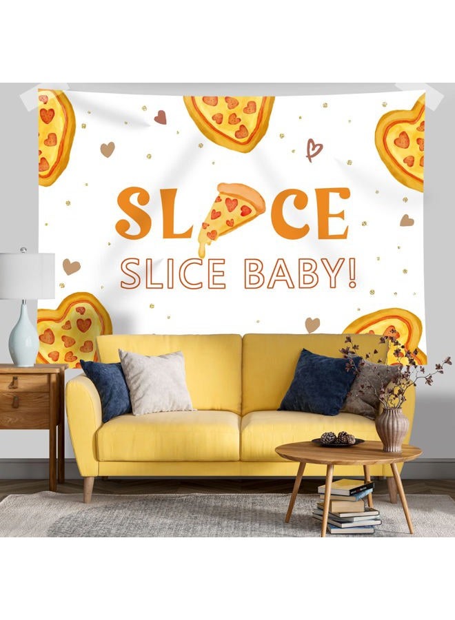 Rsuuinu Pizza Themed Backdrop Girls Slice Slice Baby Cooking Baby Shower Photography Background Newborn Baby Birthday Cake Table Banner Party Decorations Supplies Photo Booth Studio Props 7x5ft - Image 4