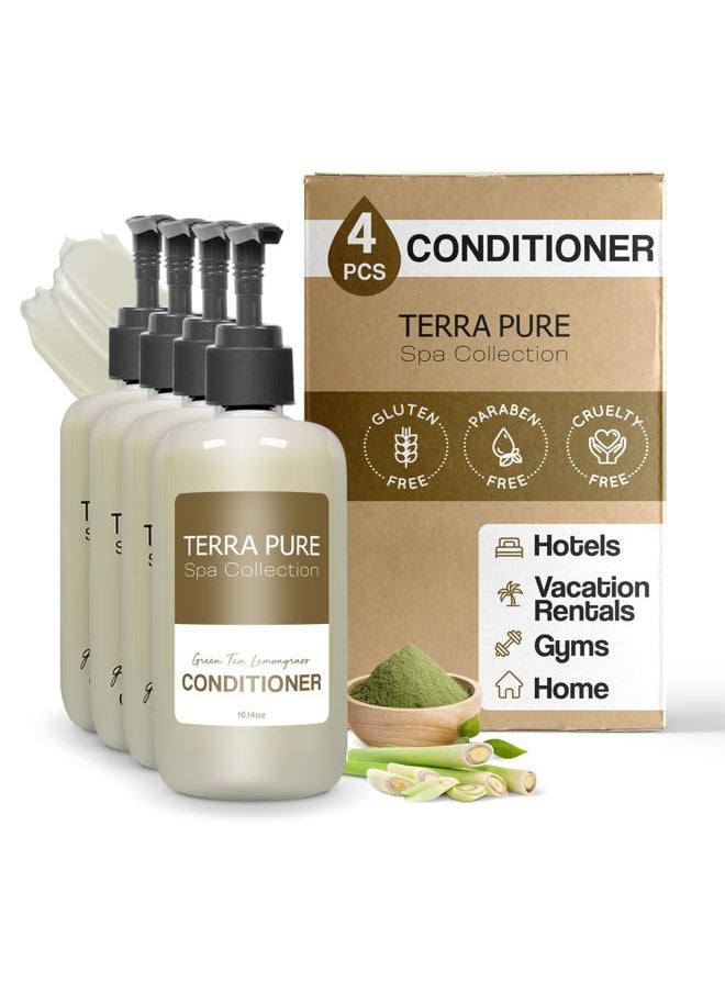 Terra Pure Conditioner | Spa Collection | Hotel Amenities in Pump Bottle | 10.14 oz. / 300 ml (4 Bottles)  - Image 1
