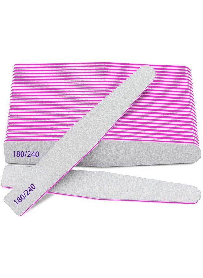 Professional Nail Files Emery Board Nail File For Natural Nails 100180240 Grit Nail Files For Acrylic Nails 12Pcs Fine Grit Nail File Manicure Tools Coarse Fingernail Files (180240 Grit)