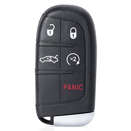 Keymall Smart Car Key Fob Keyless Entry Remote Replacement 5 Buttons for Chrysler 200 300 for Dodge Charger Challenger 2019 2020 2021 4A Chip (M3M-40821302 68155687 AB) - Image 1
