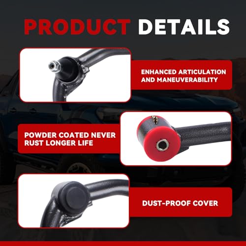 Autoptzxd Front Upper Control Arms w/Ball Joint for 2004-2020 Ford F150, 2-4" Lift Suspension Adjustable Control Arms, Replacement OEM Factory/Stock Suspension Arms 2pcs - Image 3