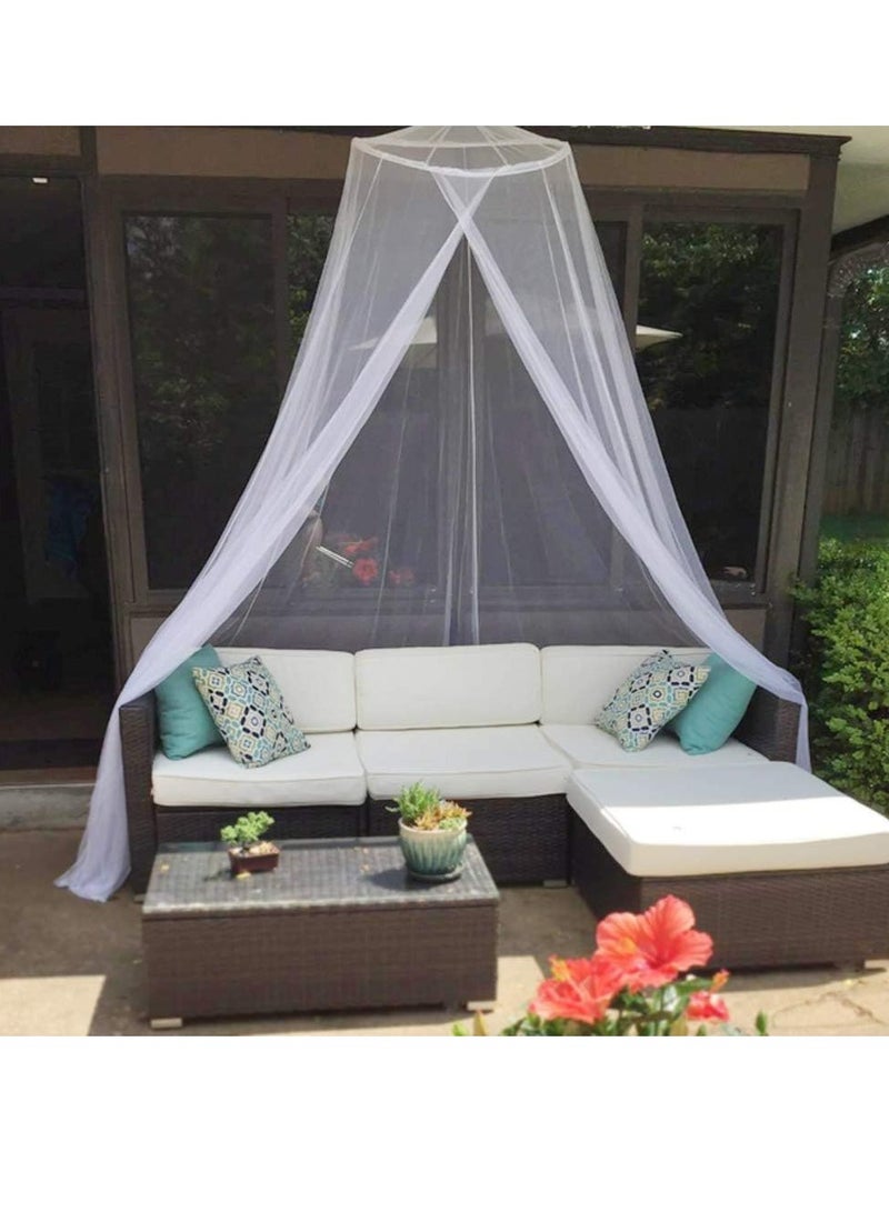 Su Mosquito Net for Bed, Large White Bed Canopy for Girls, Hanging Bed Net, Easy Installation Ideal for Bedroom Decorative, Travel with Storage Bag (Lace Flower)  - Image 2