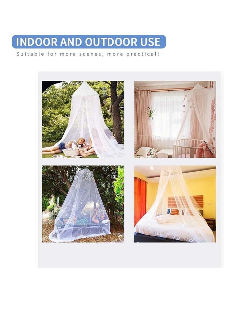 Su Mosquito Net for Bed, Large White Bed Canopy for Girls, Hanging Bed Net, Easy Installation Ideal for Bedroom Decorative, Travel with Storage Bag (Lace Flower)  - Image 3
