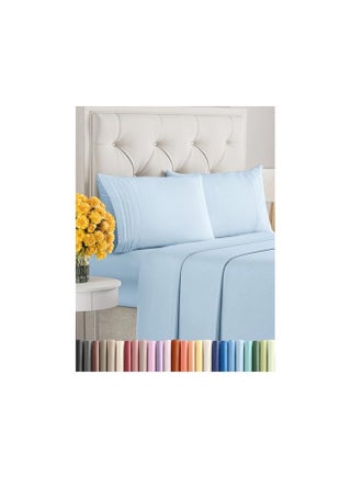 Queen Size 4 Piece Sheet Set - Comfy Breathable & Cooling Sheets - Hotel Luxury Bed Sheets for Women & Men - Deep Pockets, Easy-Fit, Soft & Wrinkle Free Sheets - Light Blue Oeko-Tex Bed Sheet Set - pzsku/Z21EB1193E9BD1BEA381EZ/45/_/1728377717/6201545e-c55a-4f70-a022-7a181b1af3a5