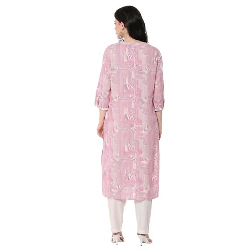 Biba Women's Pink Straight Kurta - Image 4