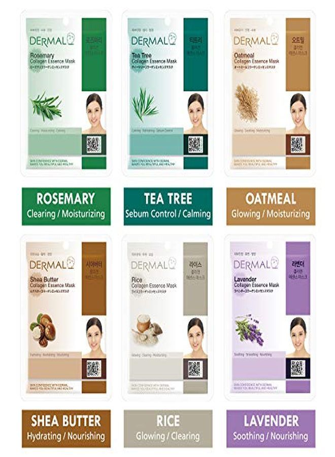 DERMAL 12 Pack Combo New Value Set Collagen Essence Mask Sheet | Sodium Hyaluronate & Hydrolyzed Collagen Nature Made Fresh Mask | Best Korean Skin Care Mask | Parabenfree  - Image 5