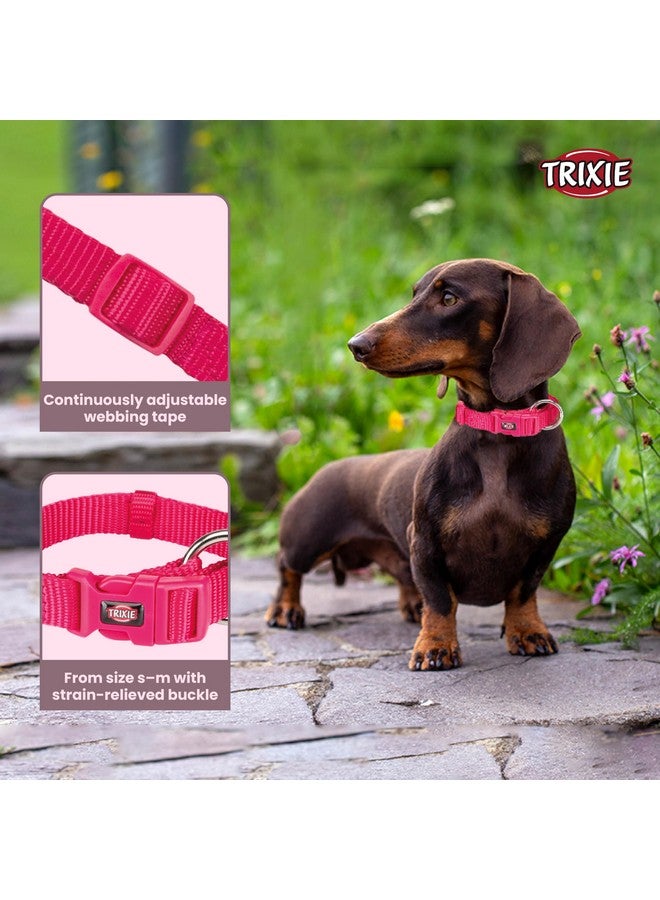 تريكسي حزام طوق للكلاب عالي الجودة، تصميم أنيق، شريط شبكي قابل للتعديل، تخفيف الضغط، مع موصل مقود، طوق رقبة للحيوانات الأليفة للكلاب، 30-45 سم (صغير، فوشيا) - عبوة من 3 قطع - Image 2