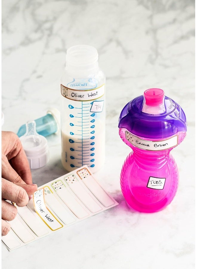 Lil' Labels Bottle Write-On Name, Self-Laminating, Waterproof, Baby Bottle Label for Daycare, Made in The USA (Playful Patterns Set of 2) - Image 3