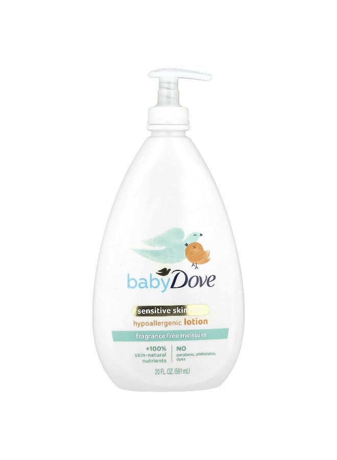 Dove Dove, Baby, Sensitive Skin Care, Hypoallergenic Lotion, Fragrance Free, 20 fl oz (591 ml)  - Image 1