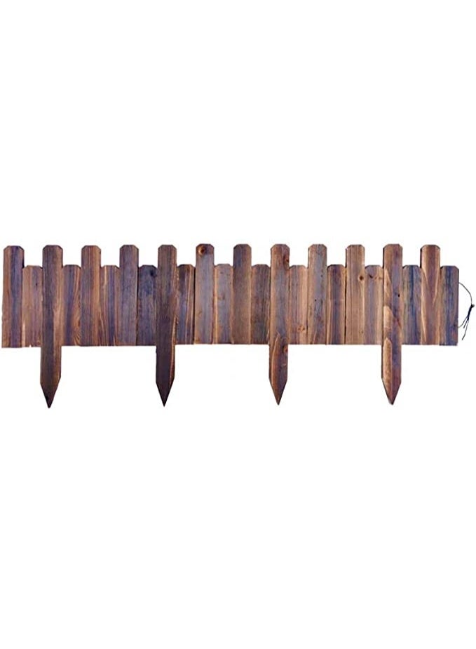 LINGWEI Wooden Garden Border Fencing Brown 120x30cm - Image 1