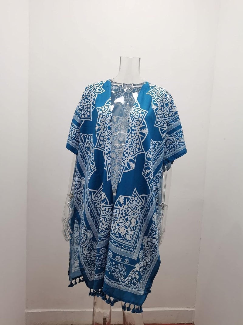 HZYH Women's Kimono, Cardigan Shawl, Summer Swimsuit Coverups Beach Cover Up with Floral Print for  Vacation - Image 5