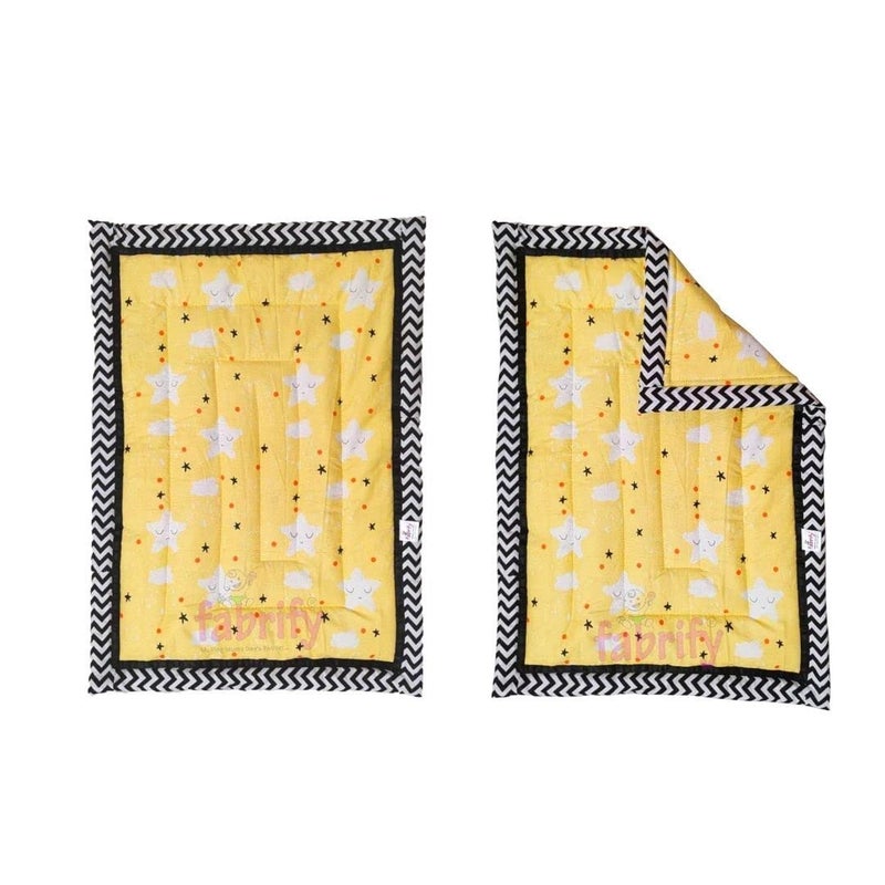 Fabrify Baby Mattress Baby Baby Sleeping Mat New Born Baby Supper Soft MattressGodadiQuilt Cotton Sleeping Mat for New Born Baby 01 Year Pack of 3 Multicolored - Image 4