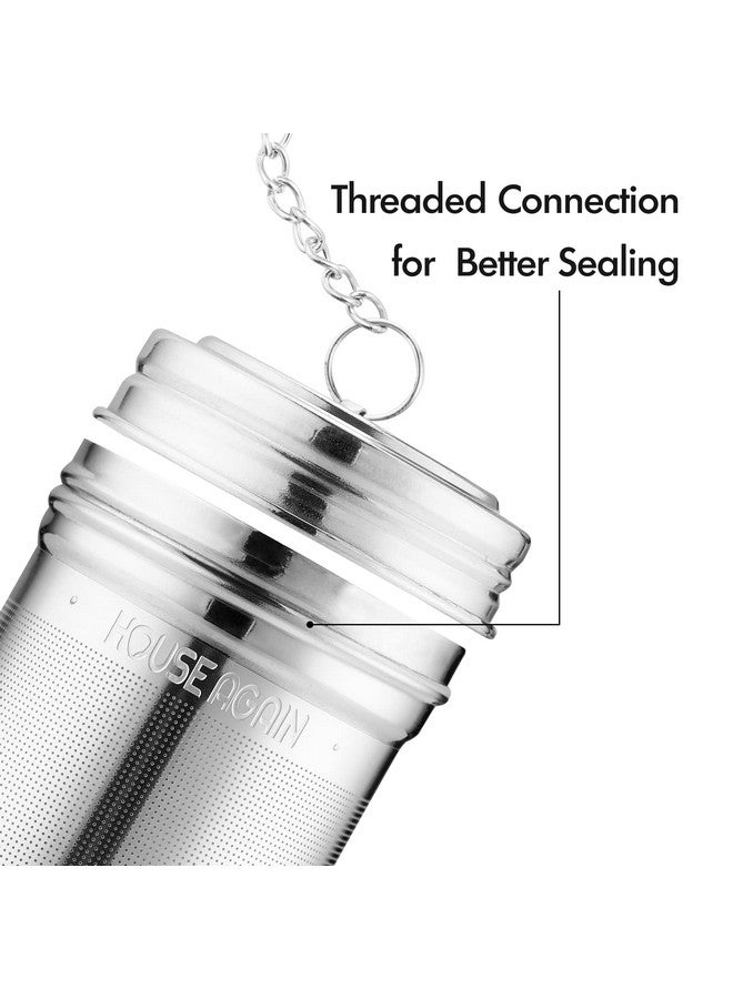 House Again Tea Infuser (2 Pack, Large + Small), Extra Fine Mesh Tea Strainers for Loose Tea, 18/8 Stainless Steel Tea Strainer with Extended Chain Hook, Tea Steeper - Image 5