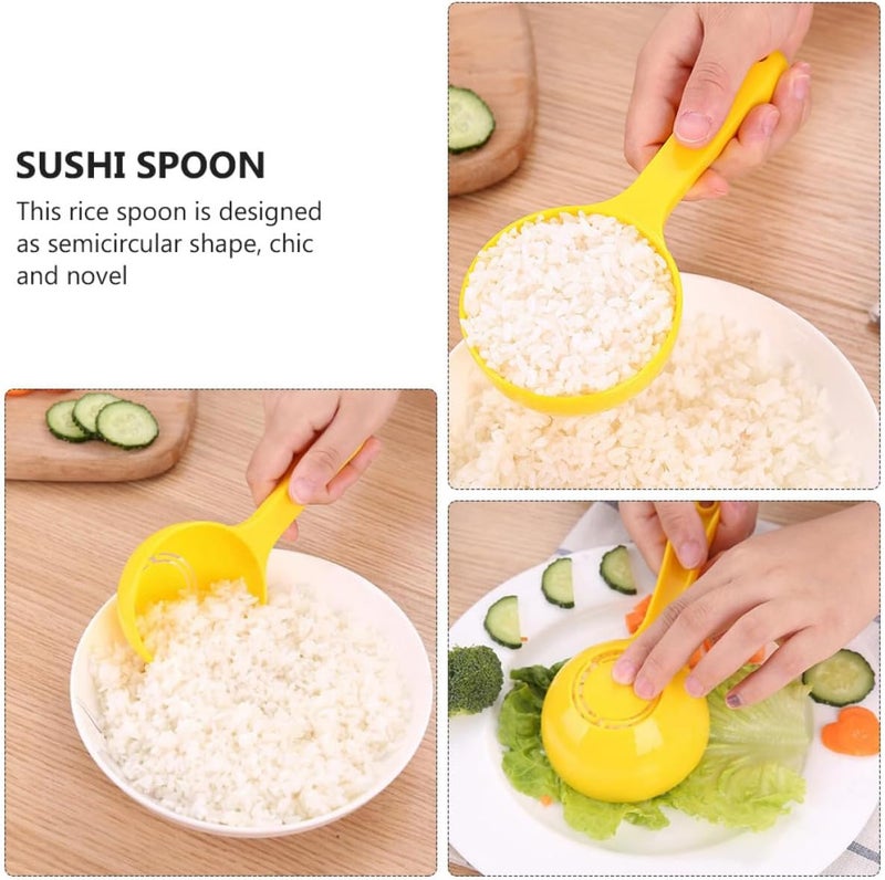 LABRIMP 3pcs Multi-function Rice Serving Spoons Sturdy Household Sushi Spoons Wear-resistant Flat Kitchen Rice Ladles for Cooking and Serving - Image 3