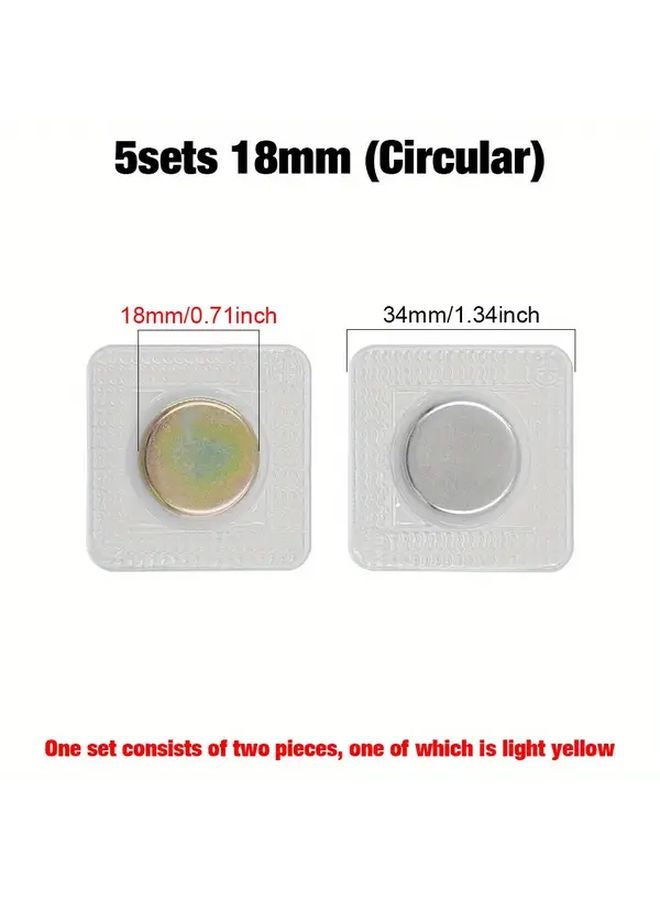 5 Pack 18mm Round PVC Invisible Magnetic Snaps Waterproof Clothing Bag Fasteners Hamoshop - Image 1