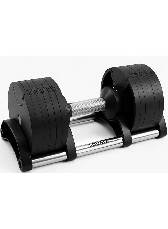 SQUATZ 45 lb Adjustable Dumbbells with Quick Weight Change, Space-Saving Dumbbell Set with Anti‑Slip Handle, Secure Locking System, Heavy‑Duty Plates & Base for Home Workout and Strength Training - Image 1