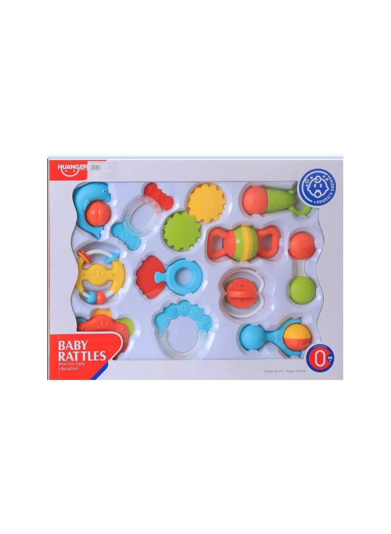 12 pcs Baby Rattle Toy Infant Teething Toys  Grab and Spin Rattles Sensory Toy Set Food Grade Silicone Material Newborn Toys Gift for Babies 0-12-24 Months Boys Girls, Early Educational ToyS - Image 4