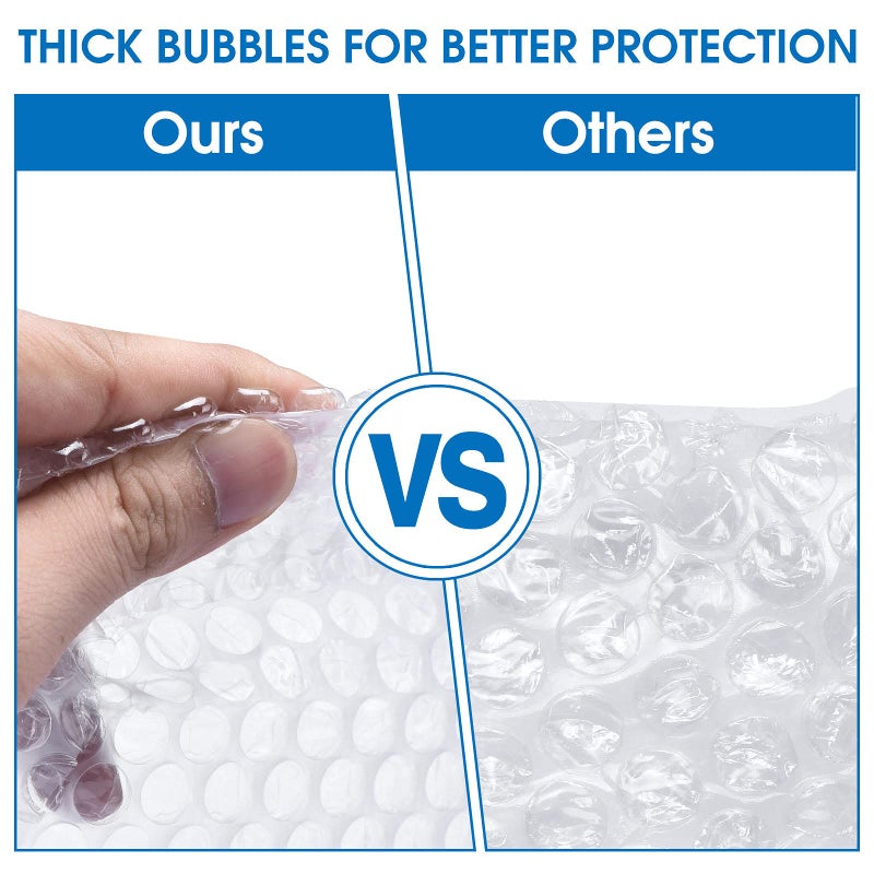 sumono Bubble Cushioning Wrap Roll, Sumono 12 Inch x 72 Feet Total [2 Rolls of 36 Feet] Bubble Roll Perforated 12 Inch Included 20 Fragile Sticker Label - Image 3