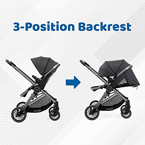 Chicco Best Friend Pro Stroller with Bumper Bar, Pram for 0-3 years New Born / Baby / Toddler / Kid (Boy,Girl), Reversible Seat, Wheels with Shock Absorbers, Extra Compact, Sturdy and Premium Finish, Adjustable Parent Handle, 5-Point Safety Harness, (Upto 15 Kgs, Pirate Black) - Image 3