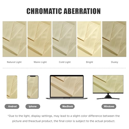 BONZER ستائر بونزر الخارجية للباحة مقاومة للماء سميكة للخصوصية واسعة بعيون معدنية لتصفية الضوء ستائر خارجية للشرفة أو البرجولا أو السقيفة أو السطح، 1 لوحة، 110 سم عرض × 120 سم طول، كريمي - Image 5